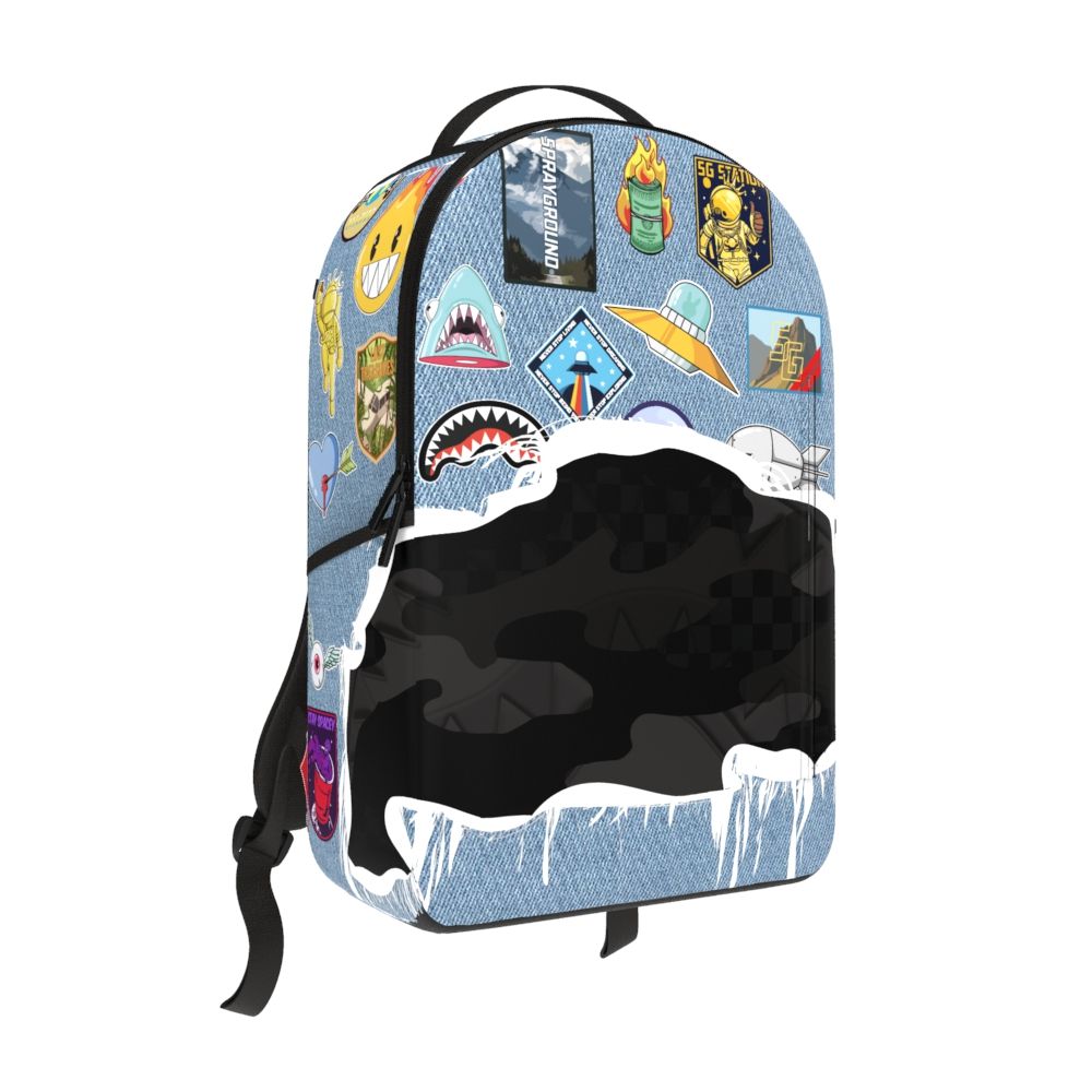 Sprayground "DENIM TEAR 3 AM PATCHES" BACKPACK