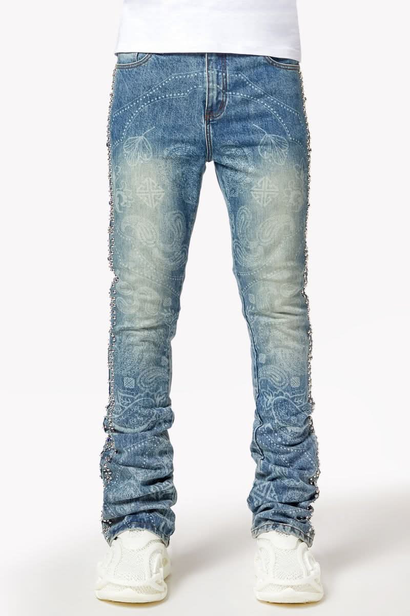 Guapi "Aqua Blue Rivets" Jeans