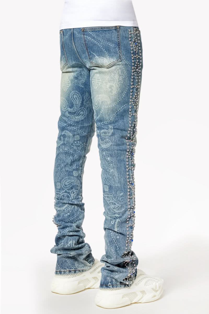 Guapi "Aqua Blue Rivets" Jeans