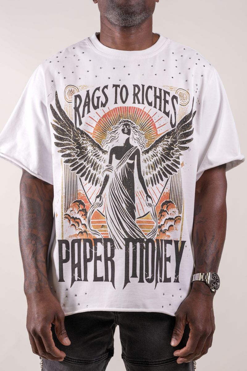 Paper Money "Fallen Angels tee with Rhinestones"