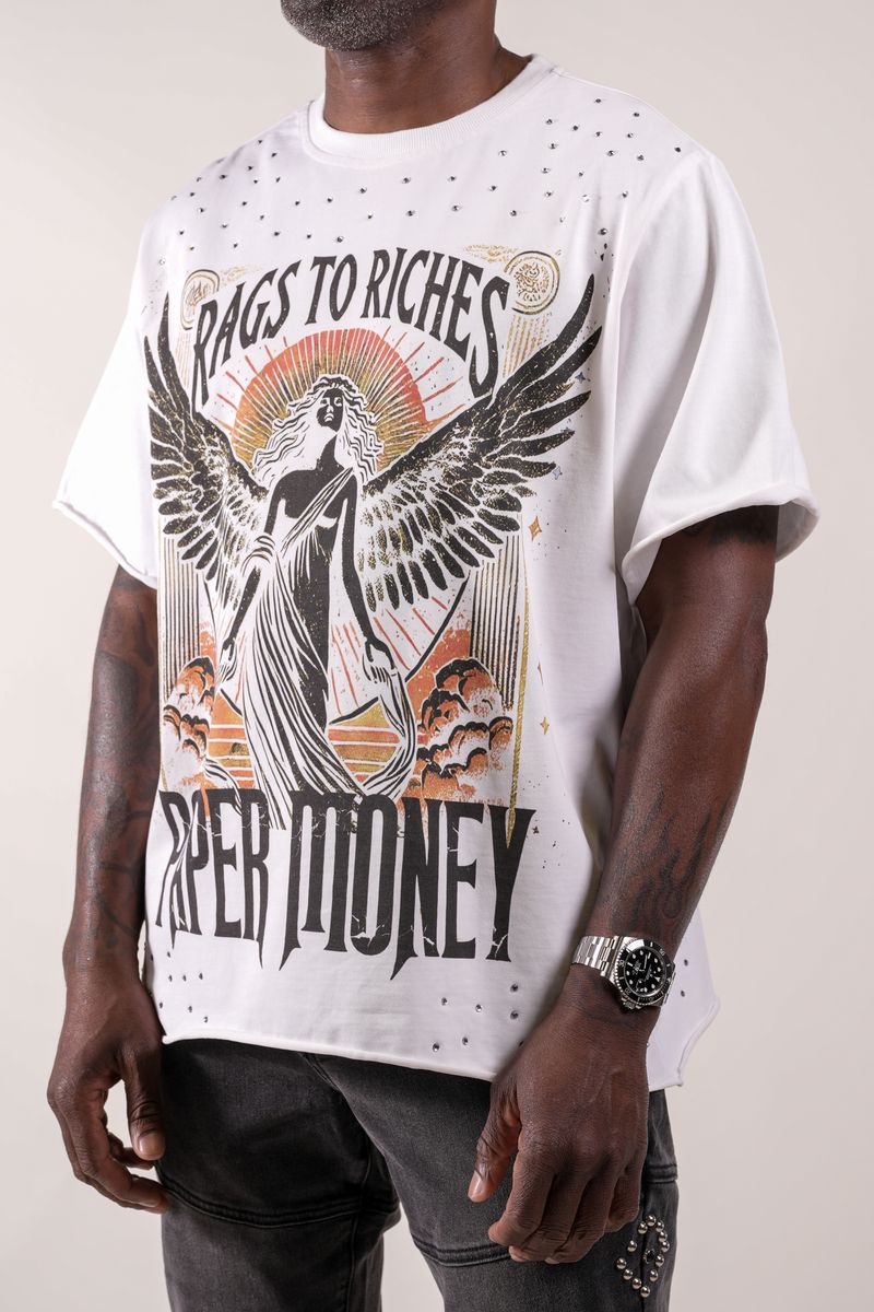 Paper Money "Fallen Angels tee with Rhinestones"
