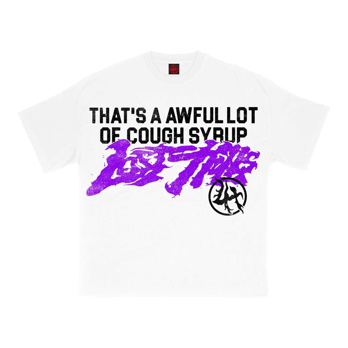 Lost In The Hills x Cough Syrup "White Logo Tee" LHALOCS001