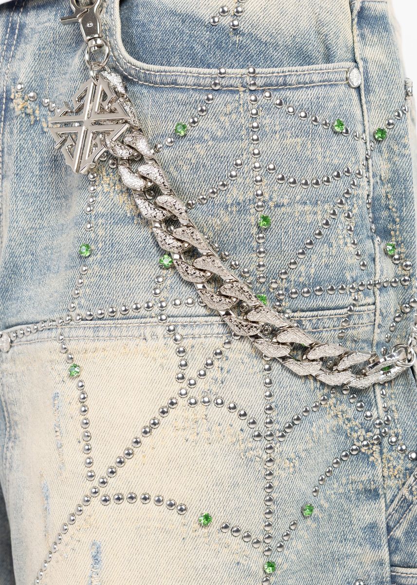 Guapi “Emerald Spider Denim Shorts