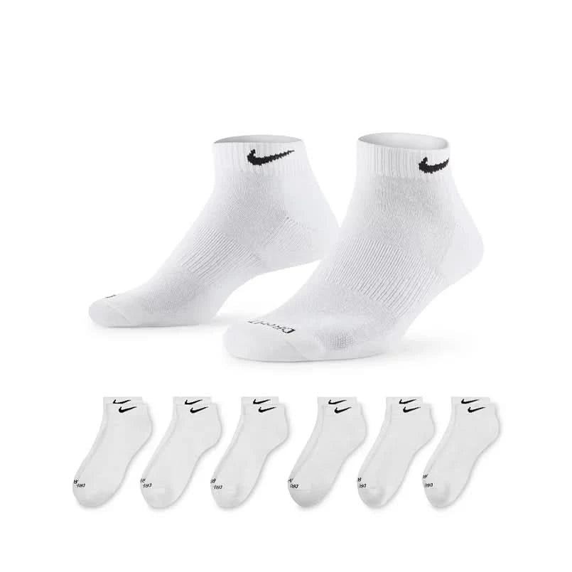 Men's Nike 6-pack Everyday Cushion Low-Cut Training Socks (WHITE)