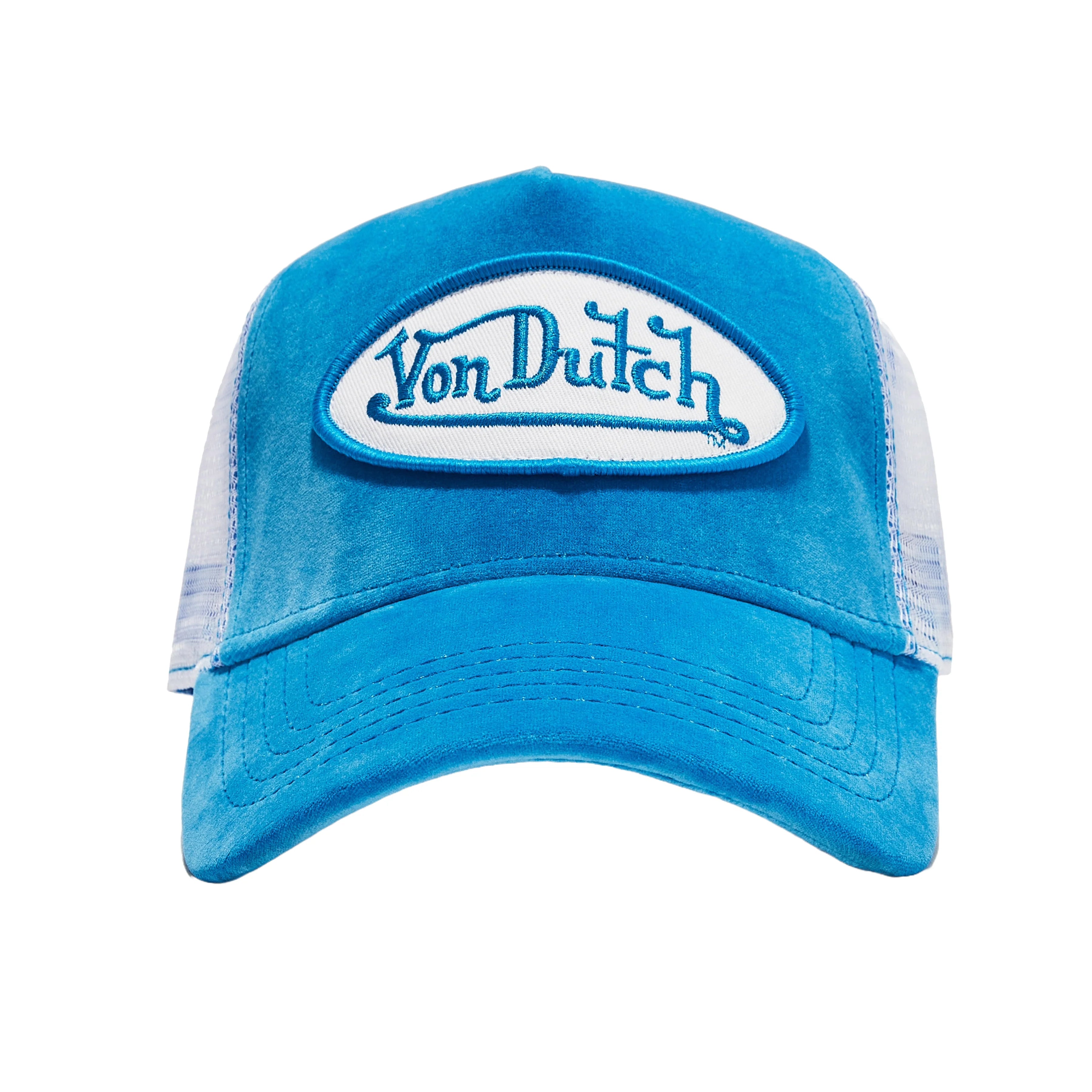 Von Dutch "Baby Blue & White Suede Trucker Hat 442"