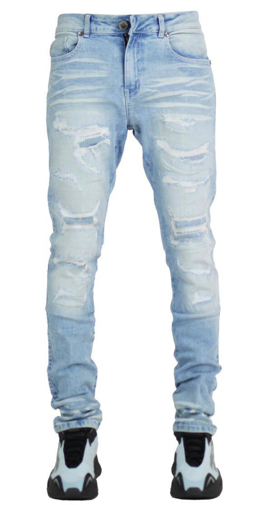 Focus Jeans "Rip & Repair Emb Denim " (Ice Blue)