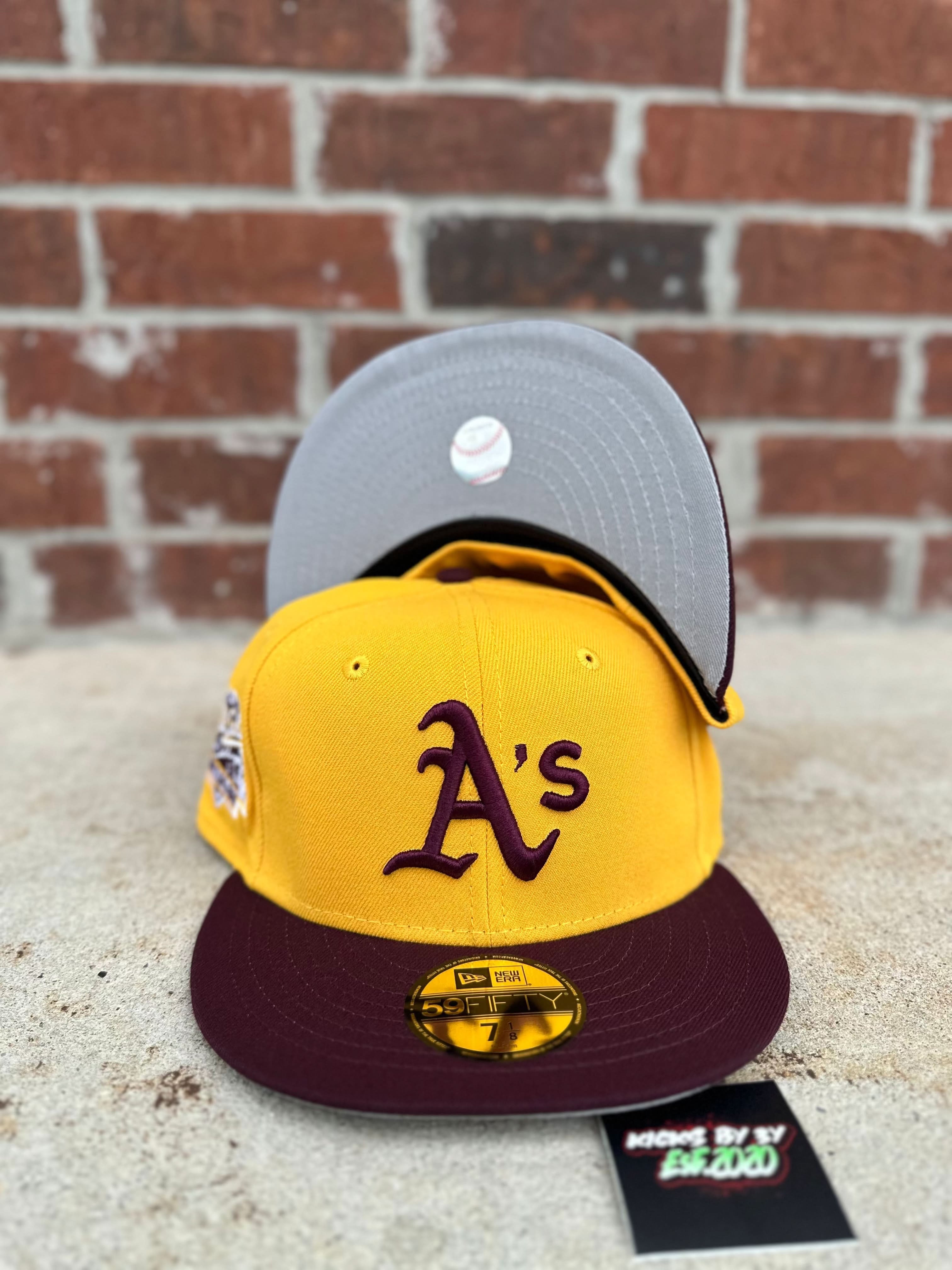 New Era 59 FIFTY Fitted "Oakland Athletics" 1989 World Series Battle of the Bay Gold/Maroon
