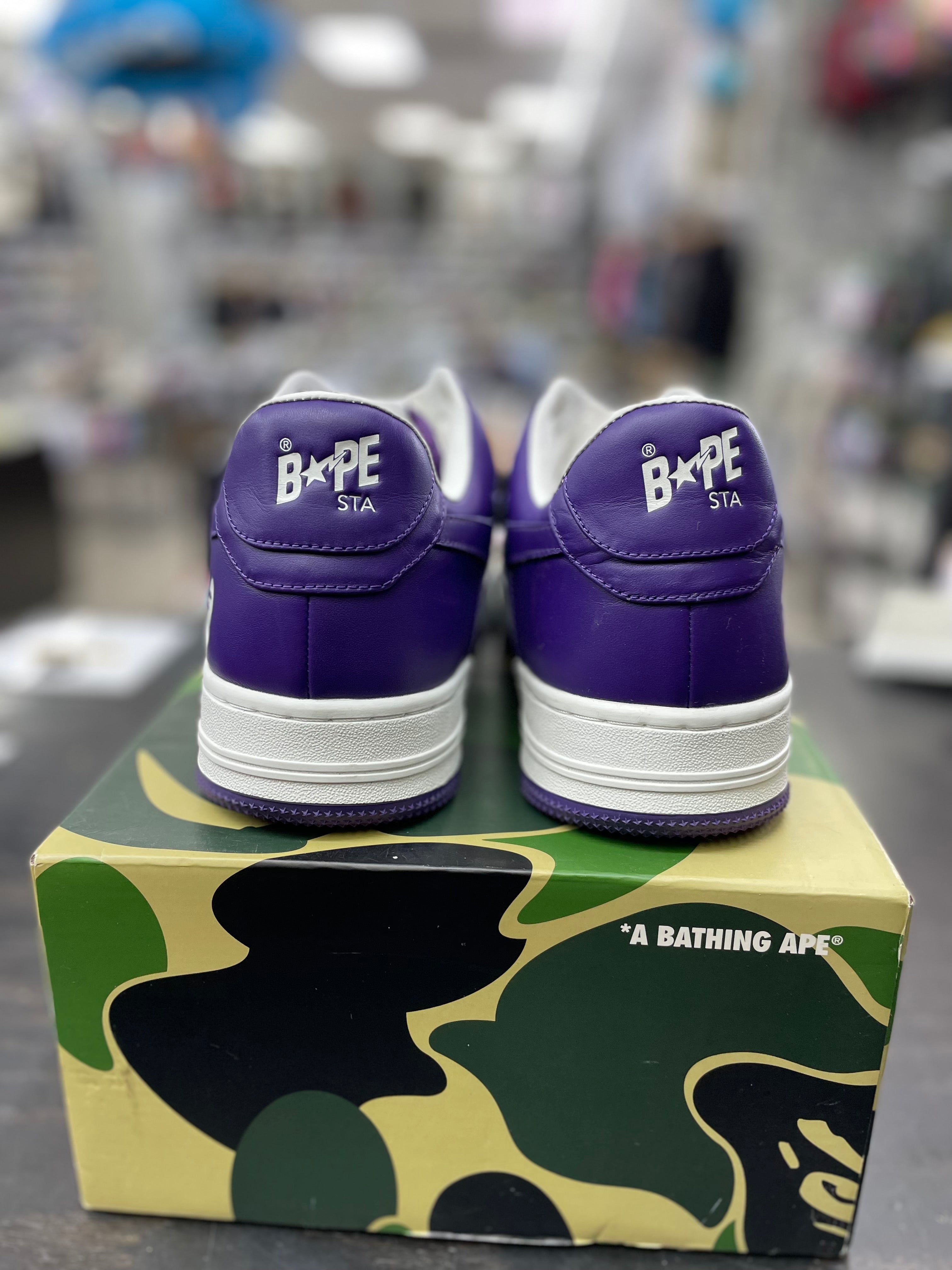 A Bathing Ape Bape Sta "White Purple" *Size 11 Preowned*