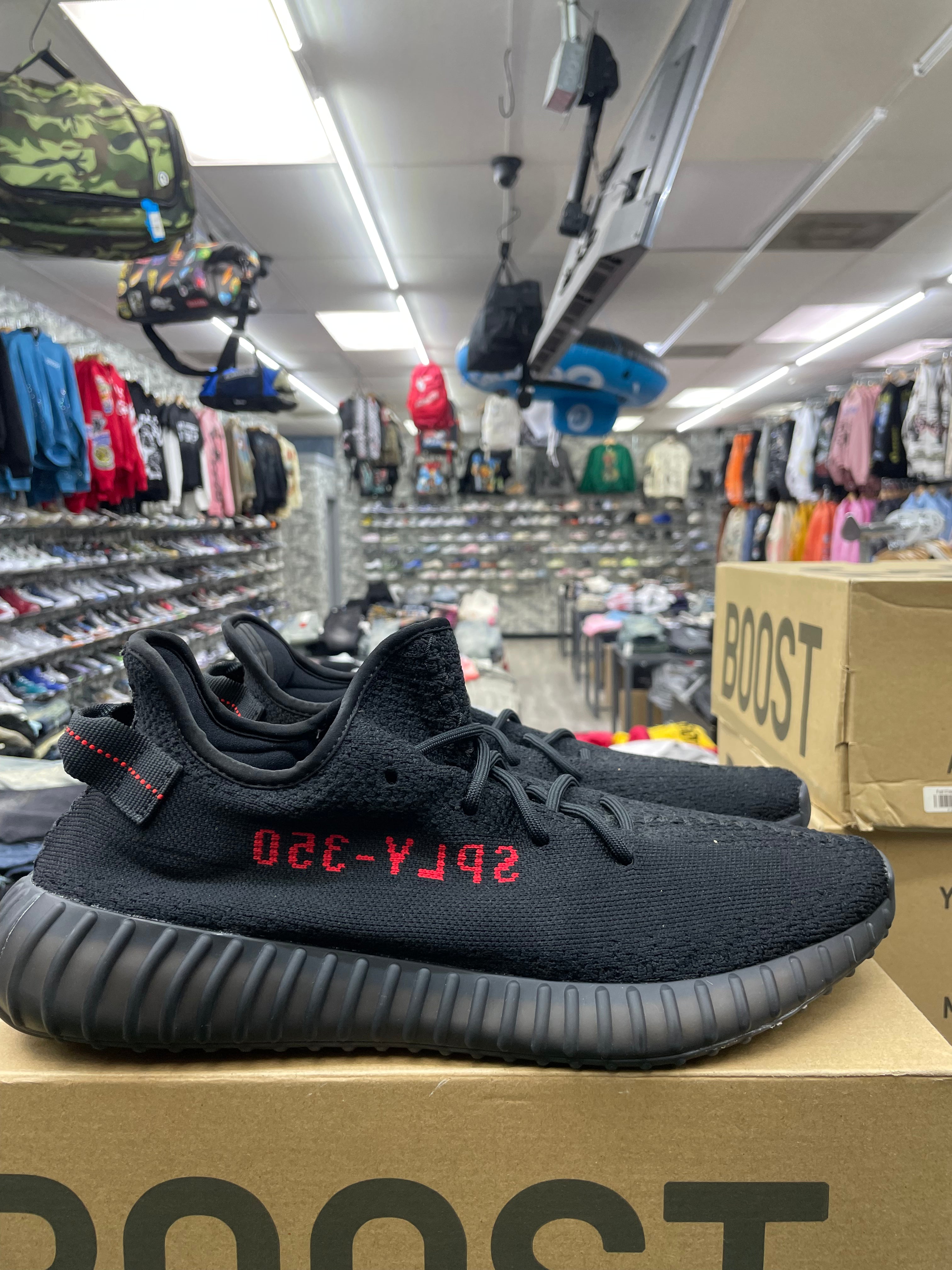 Yeezy Boost 350 “Black Red” *Size 14 Preowned*