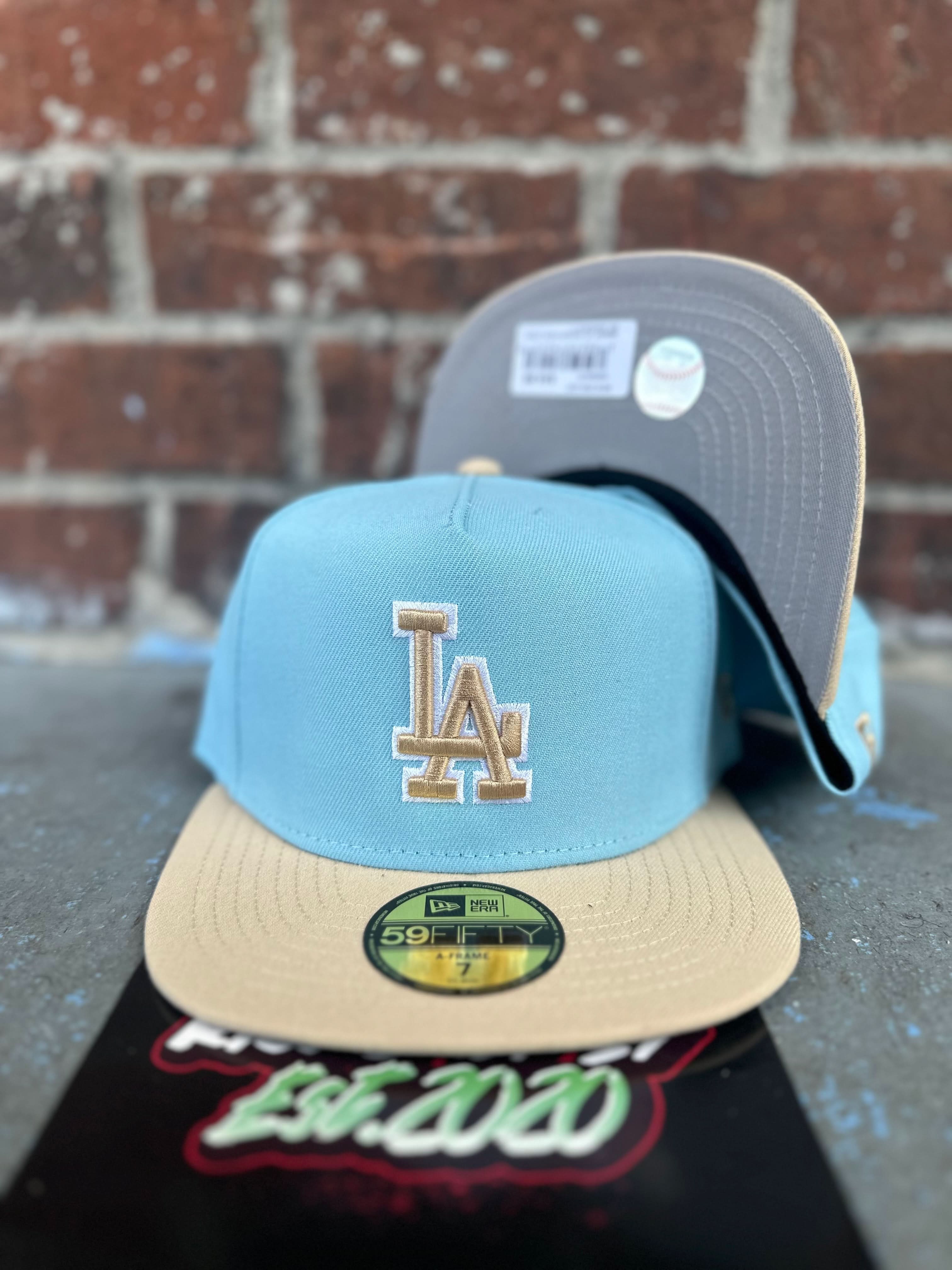 New Era 59FIFTY Fitted "Los Angeles Dodgers" Baby Blue/ Cream A-Frame Fitted 60699576