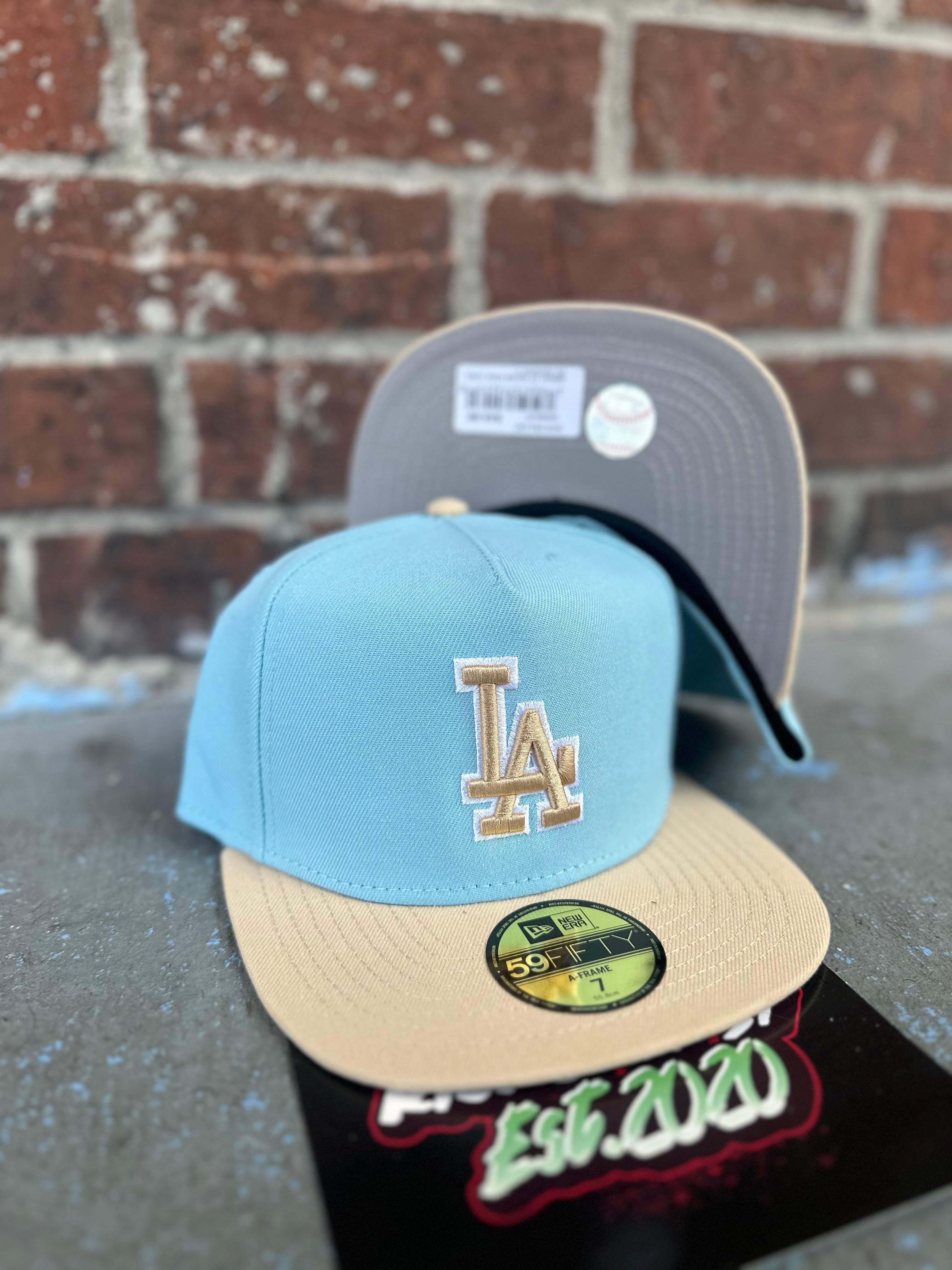 New Era 59FIFTY Fitted "Los Angeles Dodgers" Baby Blue/ Cream A-Frame Fitted 60699576