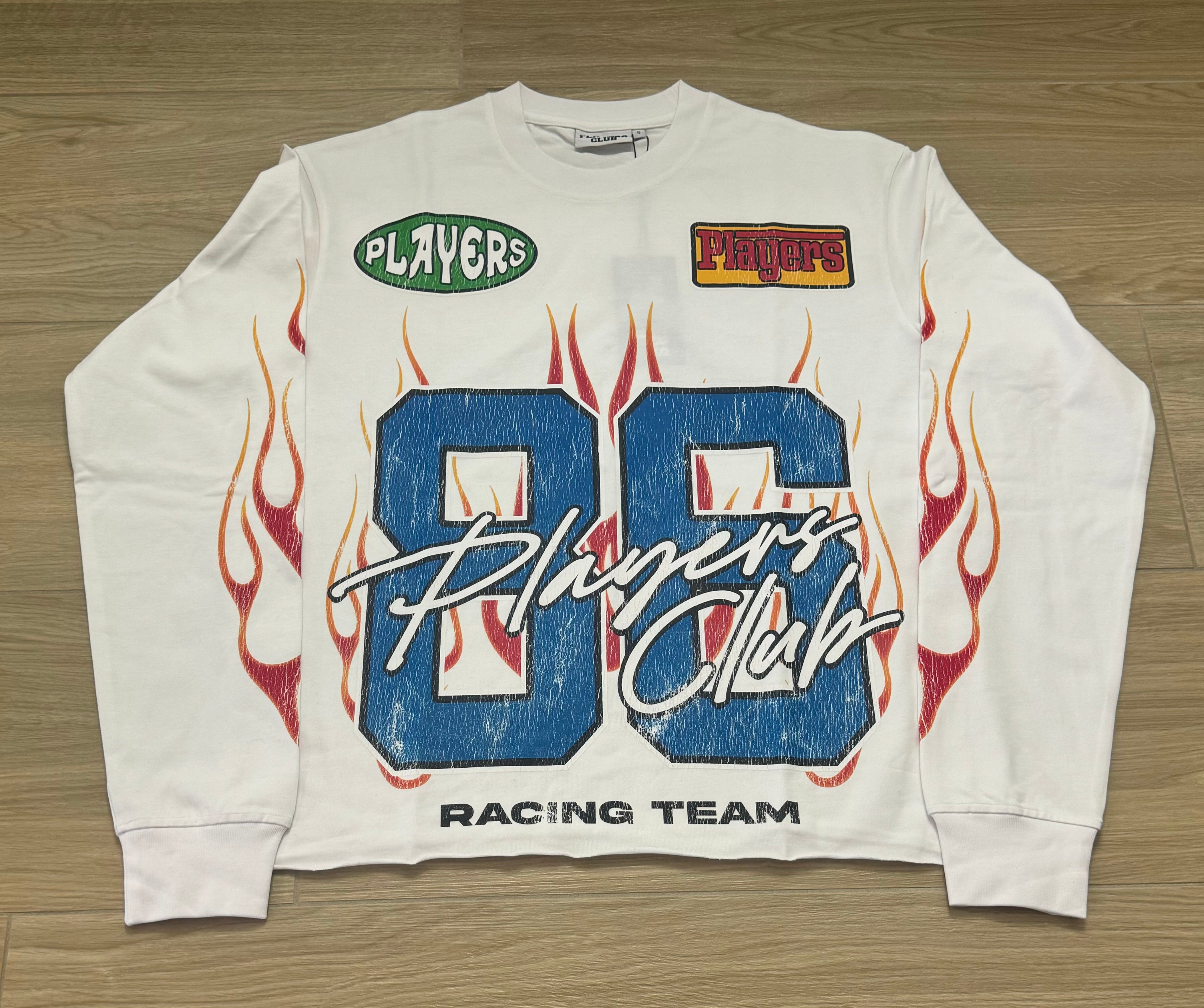 Player's Club "Racing Team" (White Cropped Longsleeve)