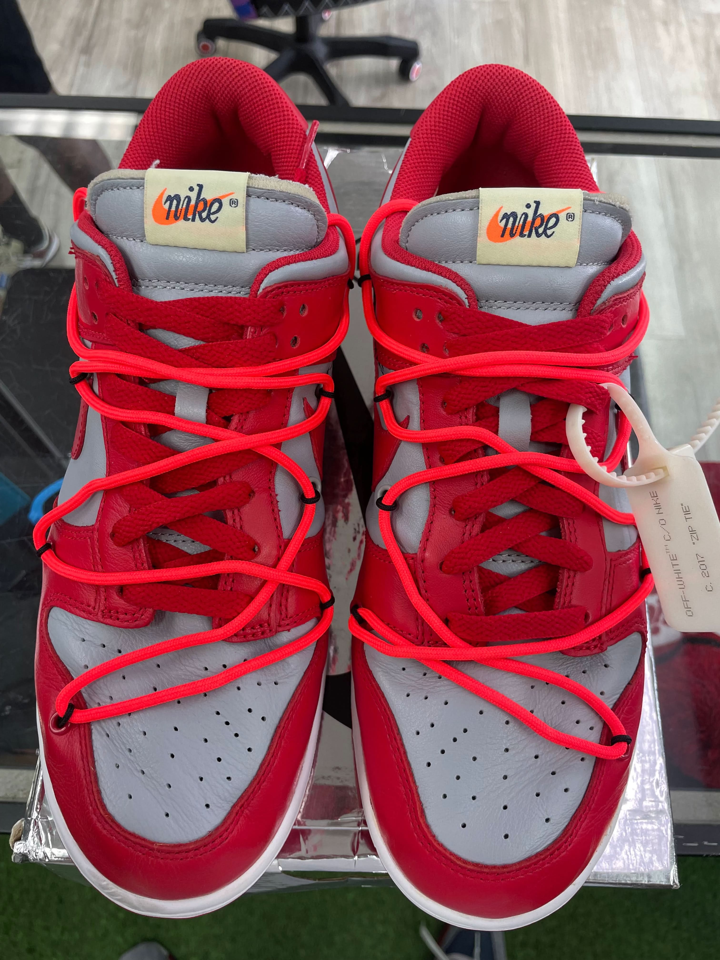 Nike Dunk Low “Off-White University Red” *Size 10 Preowned*