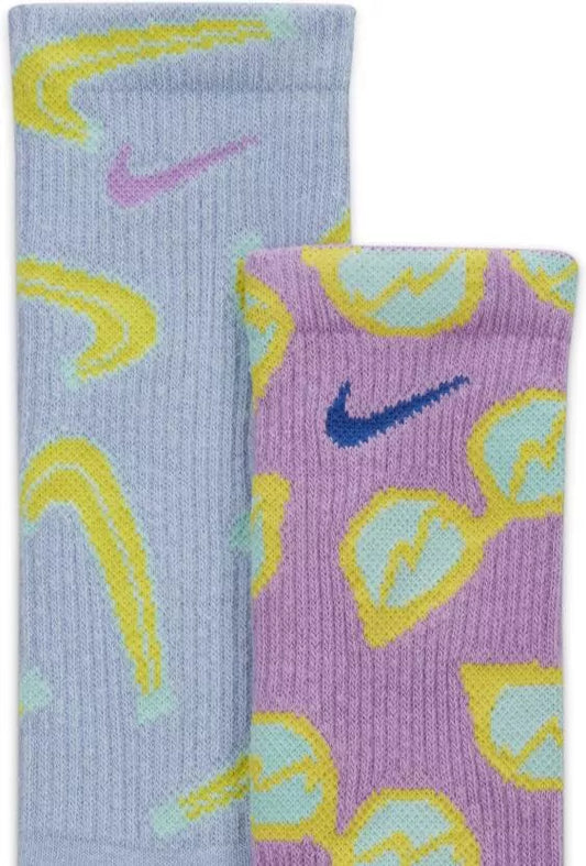 Nike Cotton Cushioned Socks 3 Pack (Pink/Yellow/Multicolor)