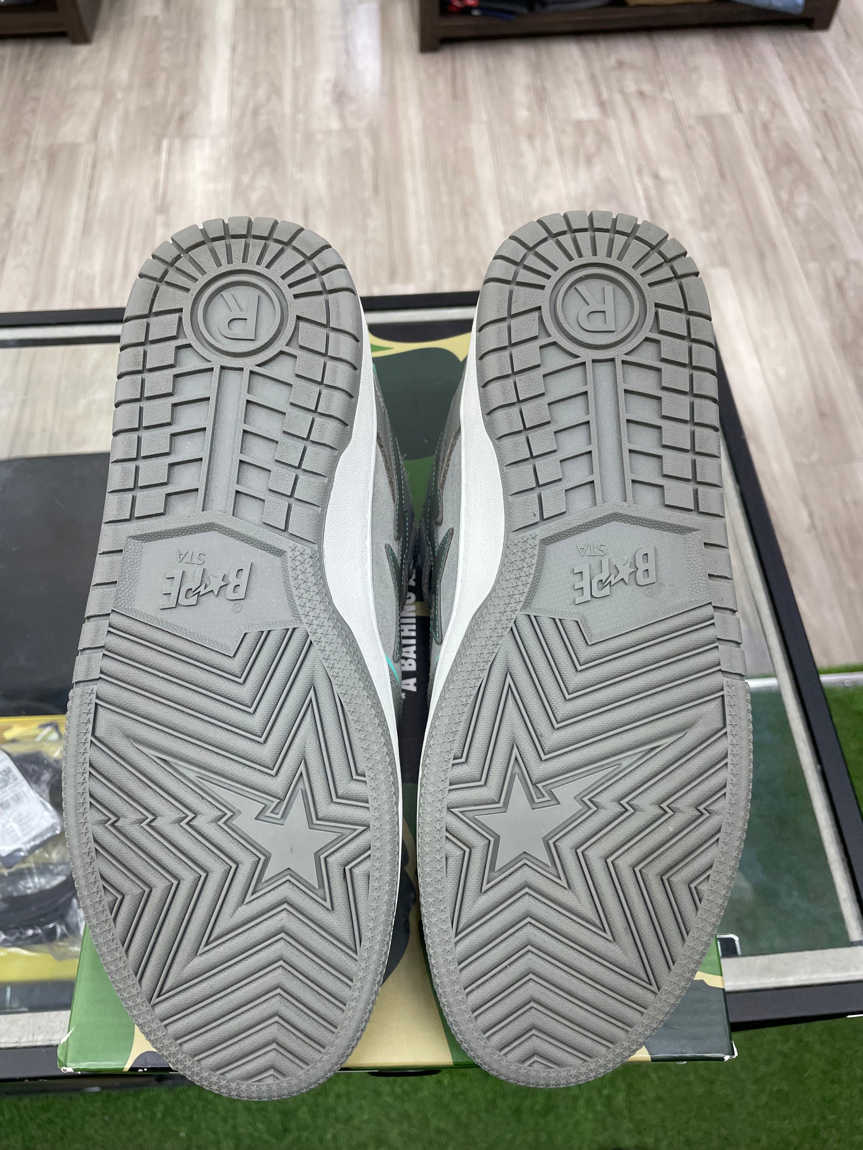 A Bathing Ape Bape Sta “Grey Torquoise” *Size 11 Preowned*