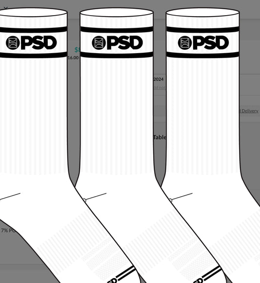 Psd Socks “White 3 Pack”