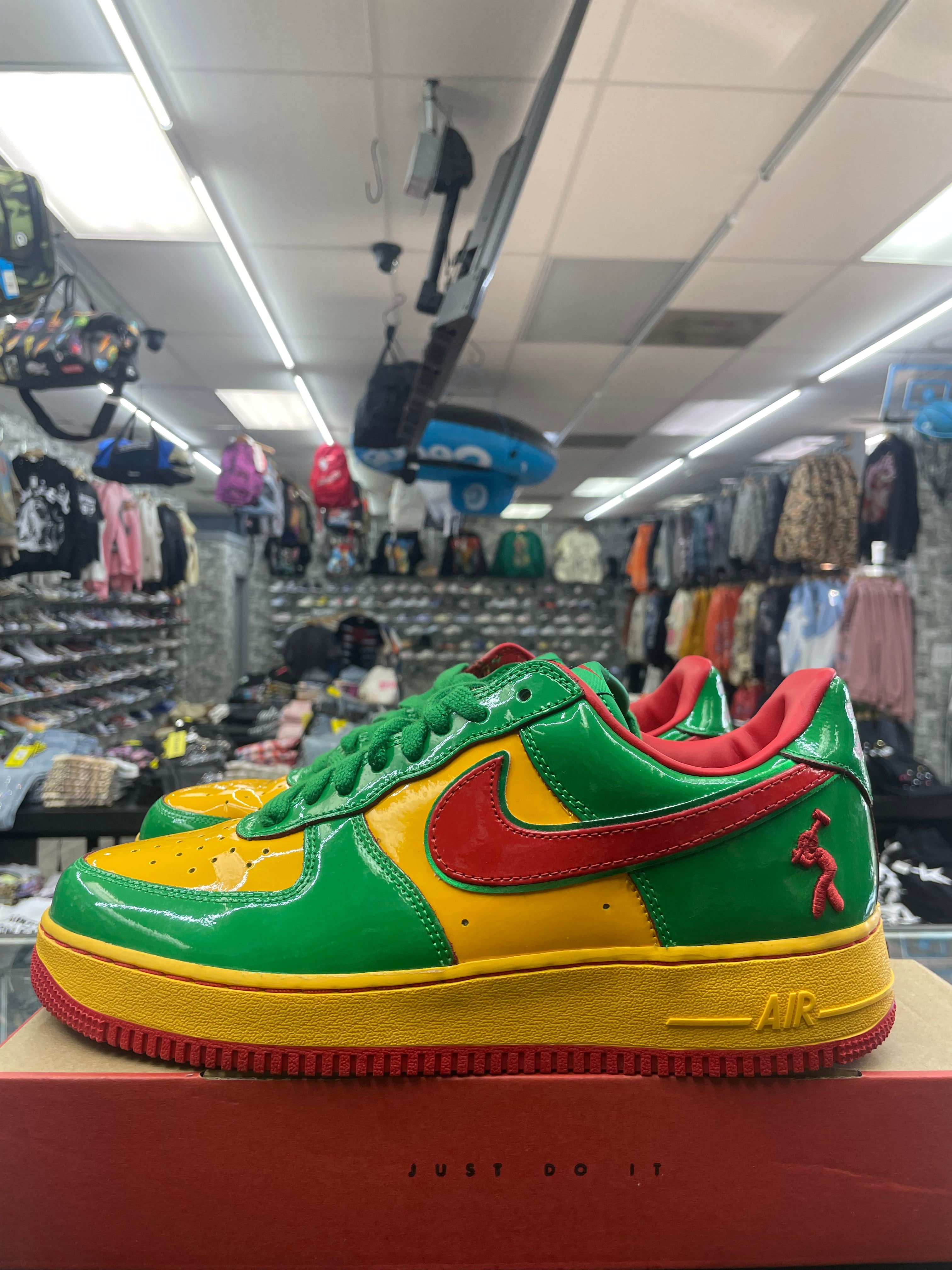 Nike Air Force 1 Low “Lil Yachtt Concrete Boys Lucky Green” *Size 10.5 Preowned* Worn One Time
