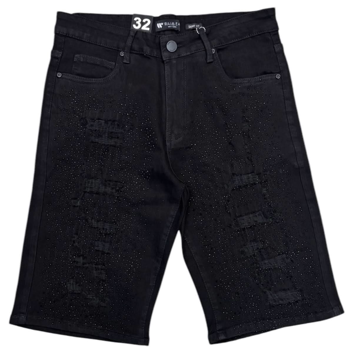 Waimea “Pixels” Jorts (Black)