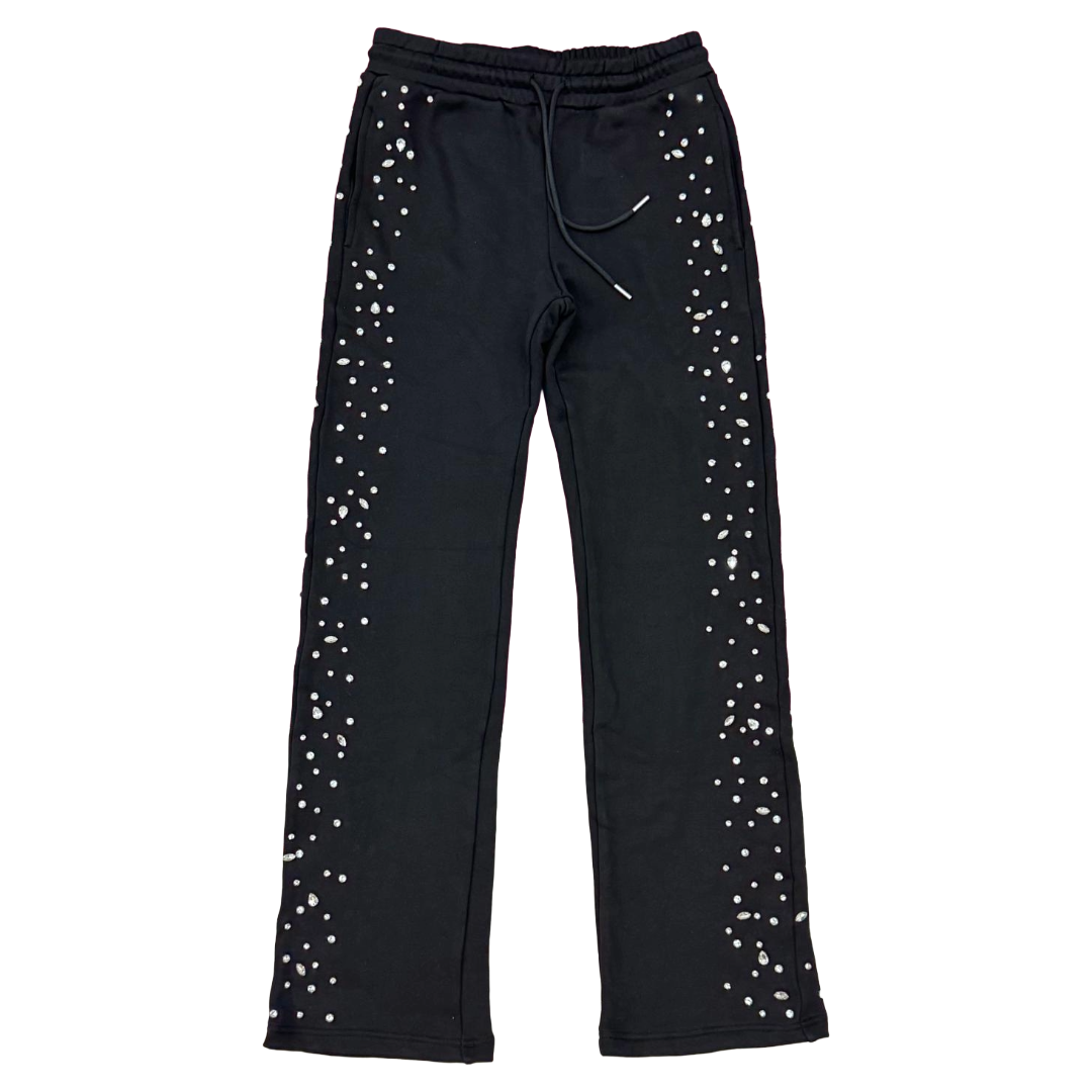 Reveer “Rhinestone” Sweatpants (Black)