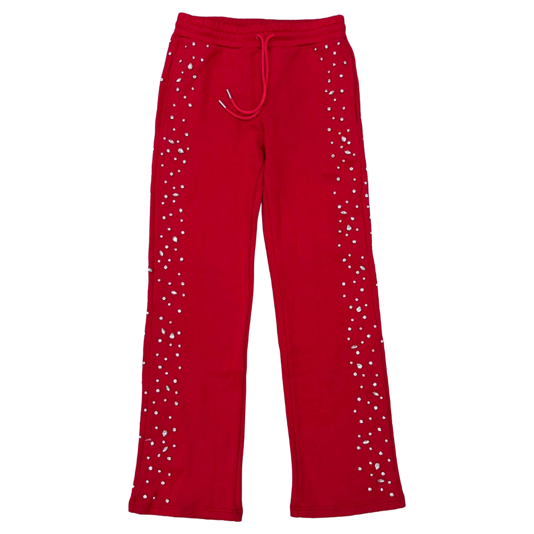 Reveer “Rhinestone” Sweatpants (Red)