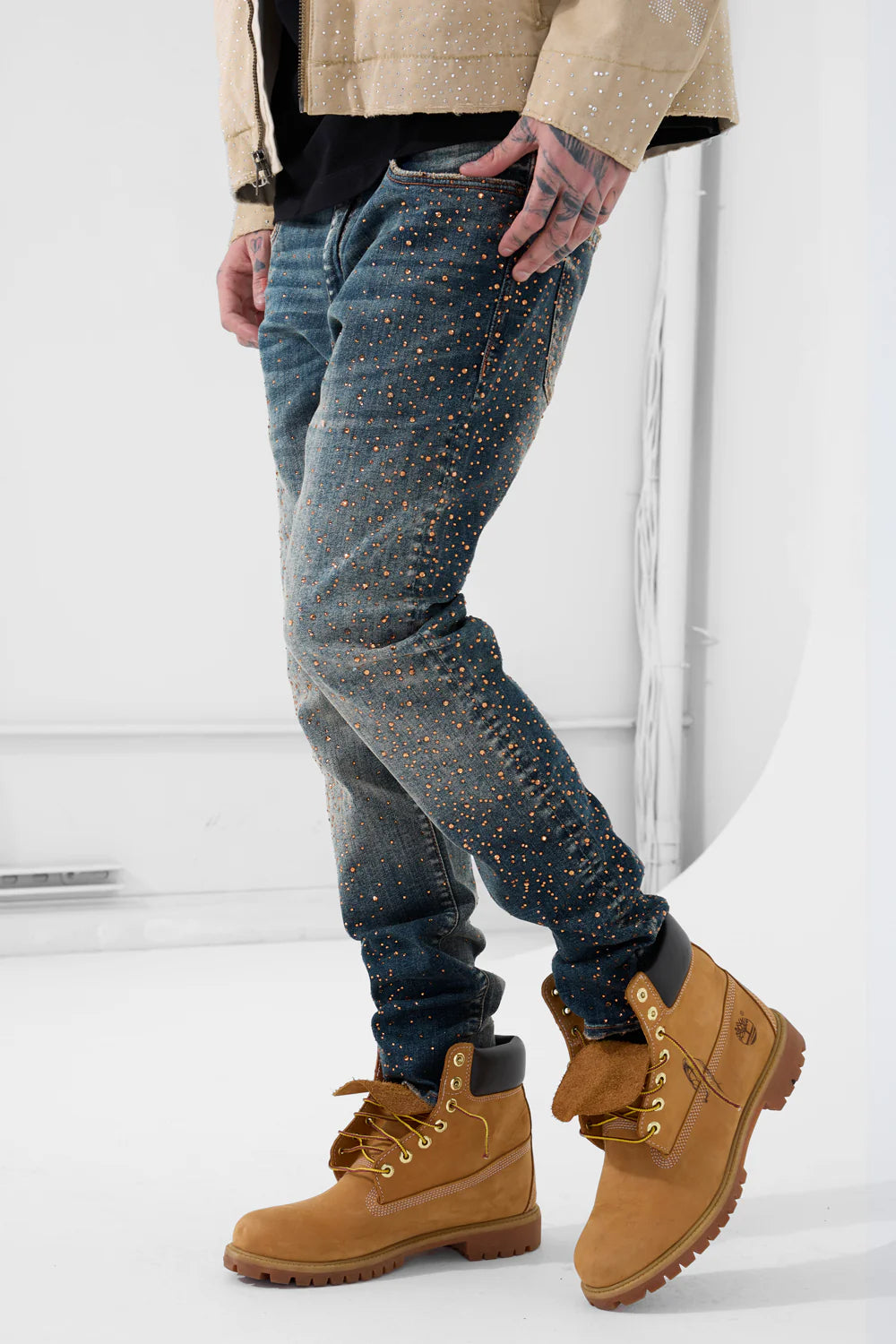 Jordan Craig "Vintage Skinny Gold Rhinestone"