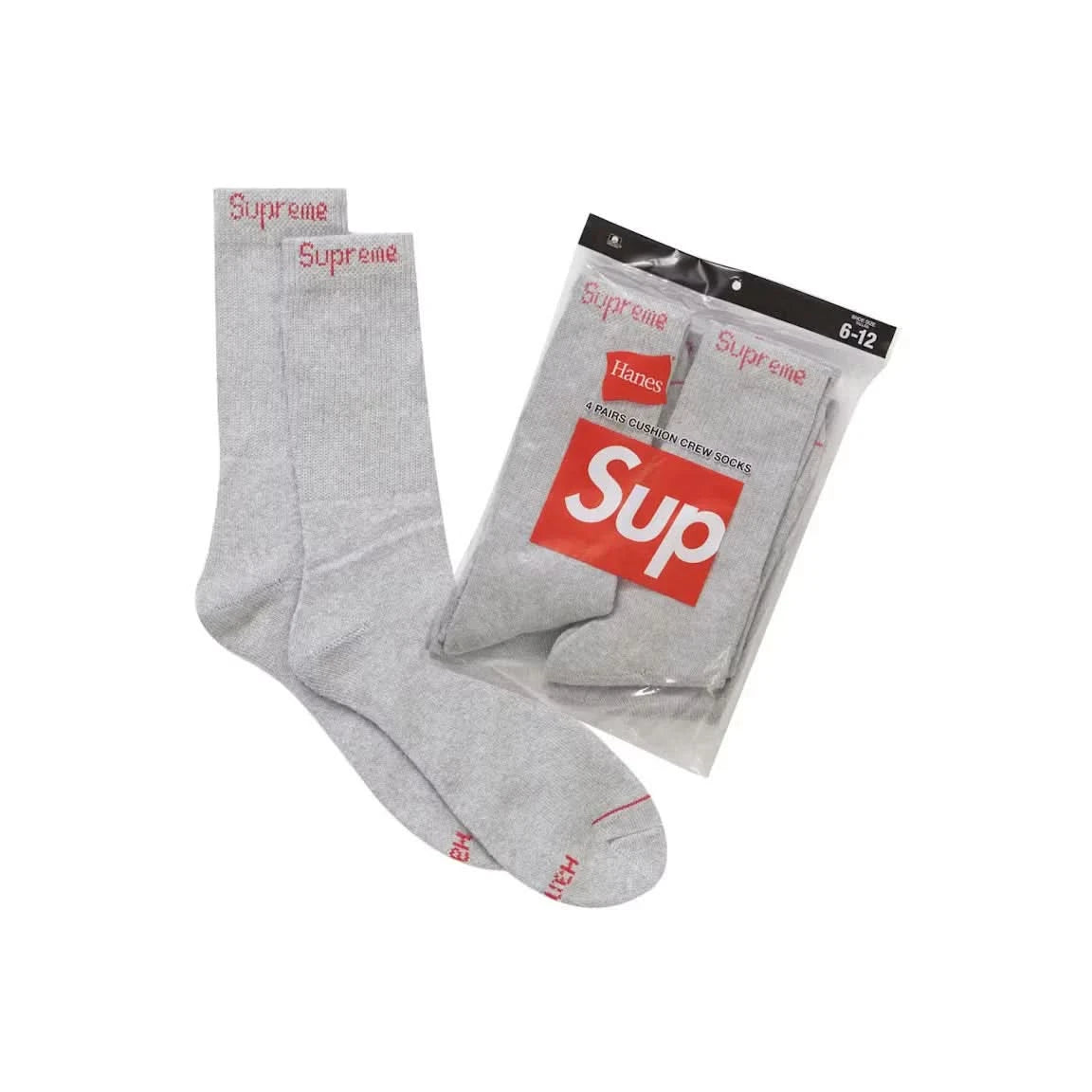 Supreme x Hanes (Grey) Crew Socks