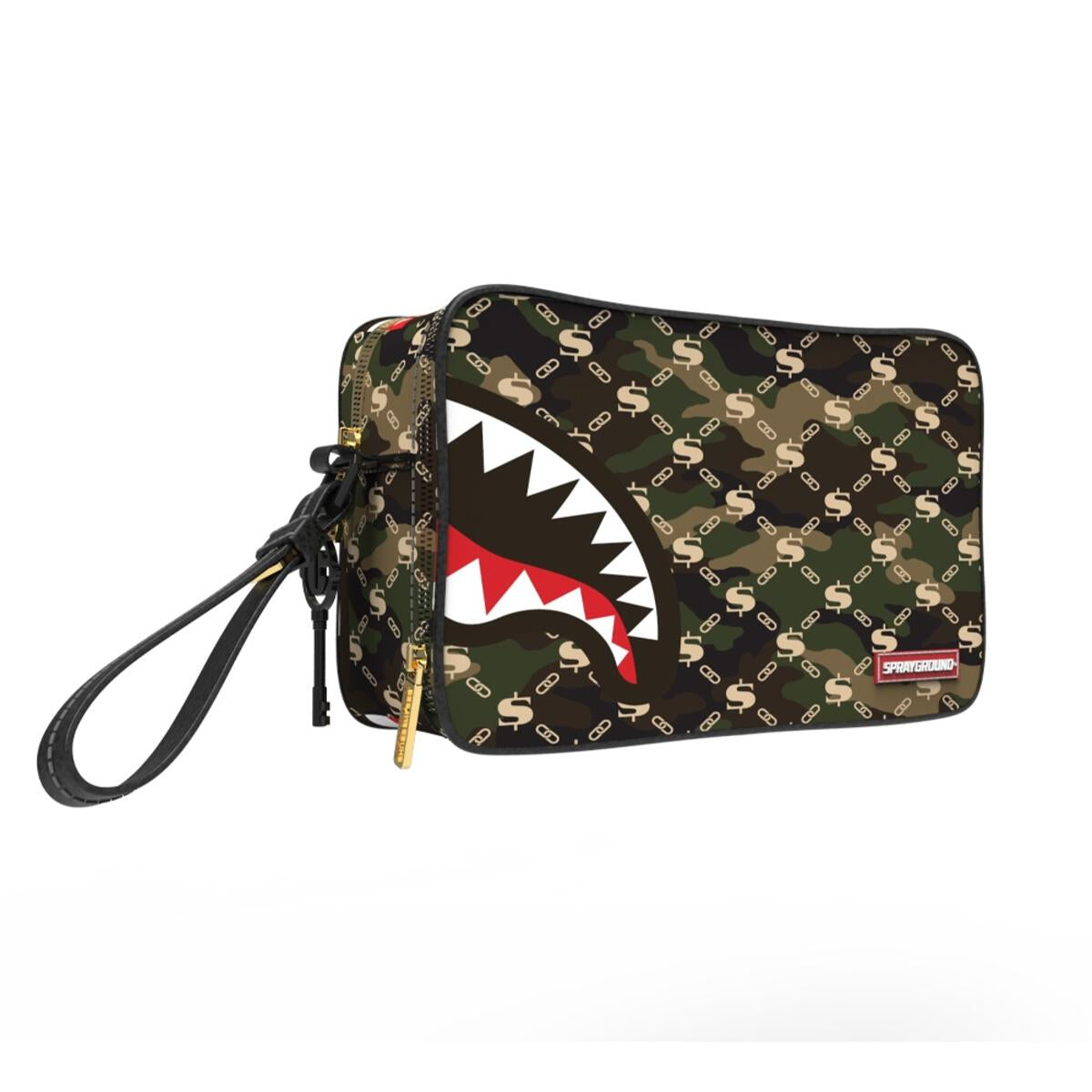 Sprayground "$ PATTERN OVER CAMO TOILETRY BRICK''