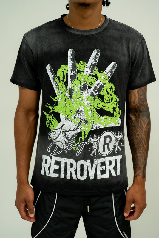 Retro Vert "Search And Destroy" Tee (Black/Green)
