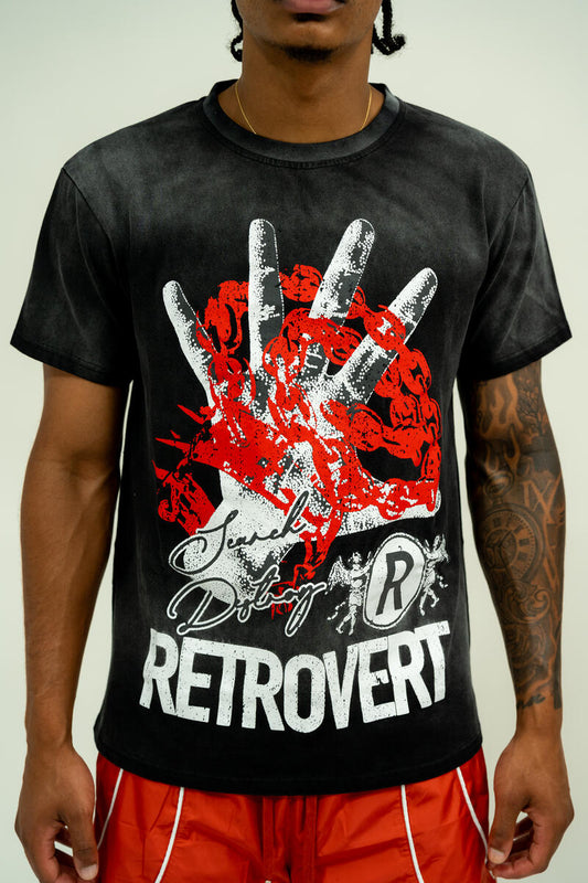 Retro Vert "Search And Destroy" Tee (Black/Red)