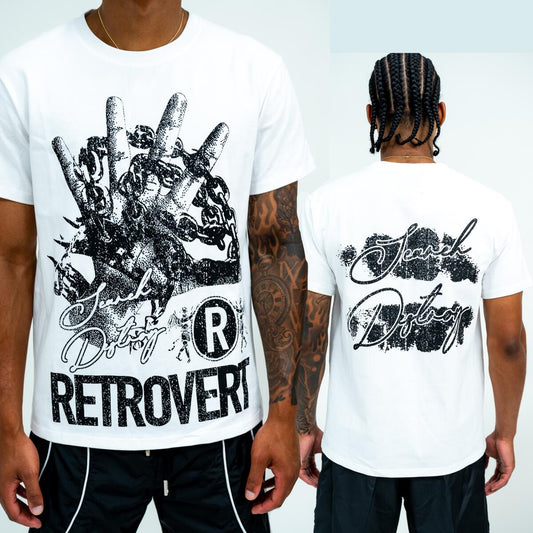 Retro Vert "Search And Destroy" Tee (White/Black)