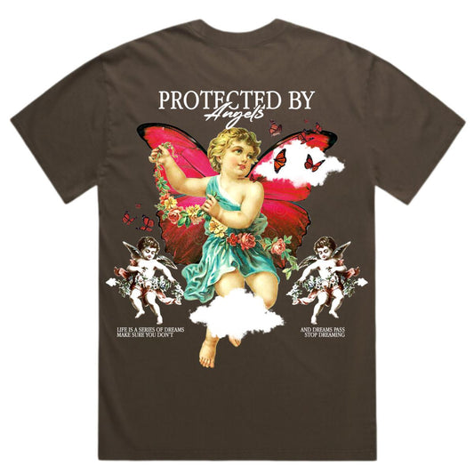 Official Goods "PROTECTED BY ANGELS" (Dark Brown) *Front and Back*