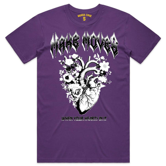 Murda Crue "Make Moves Heart" Shirt (Purple)