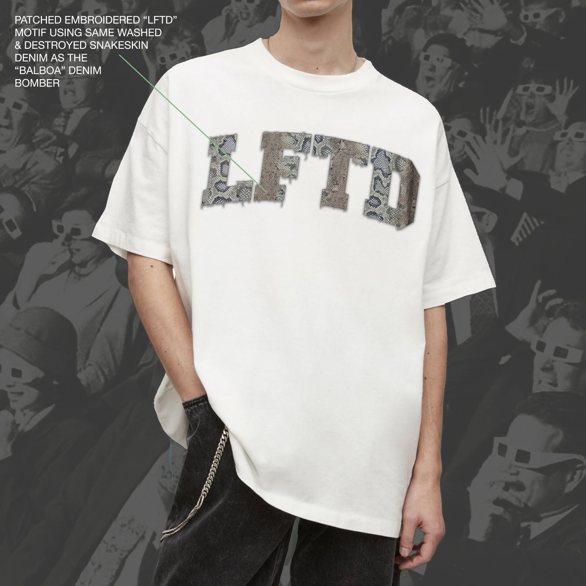 Lifted Anchors SNAKE "ATHLETICS" OVERSIZE T-SHIRT