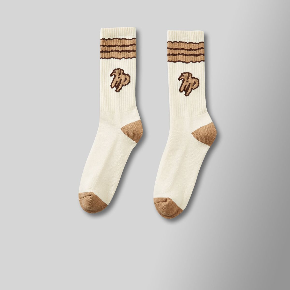 Hyde Park "Cream/Brown" Socks