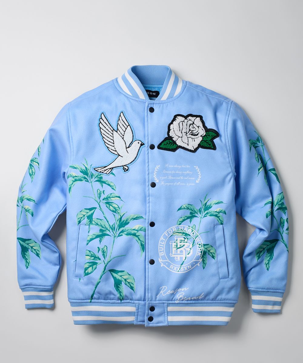 Reason Brand "Dove Varsity Jacket