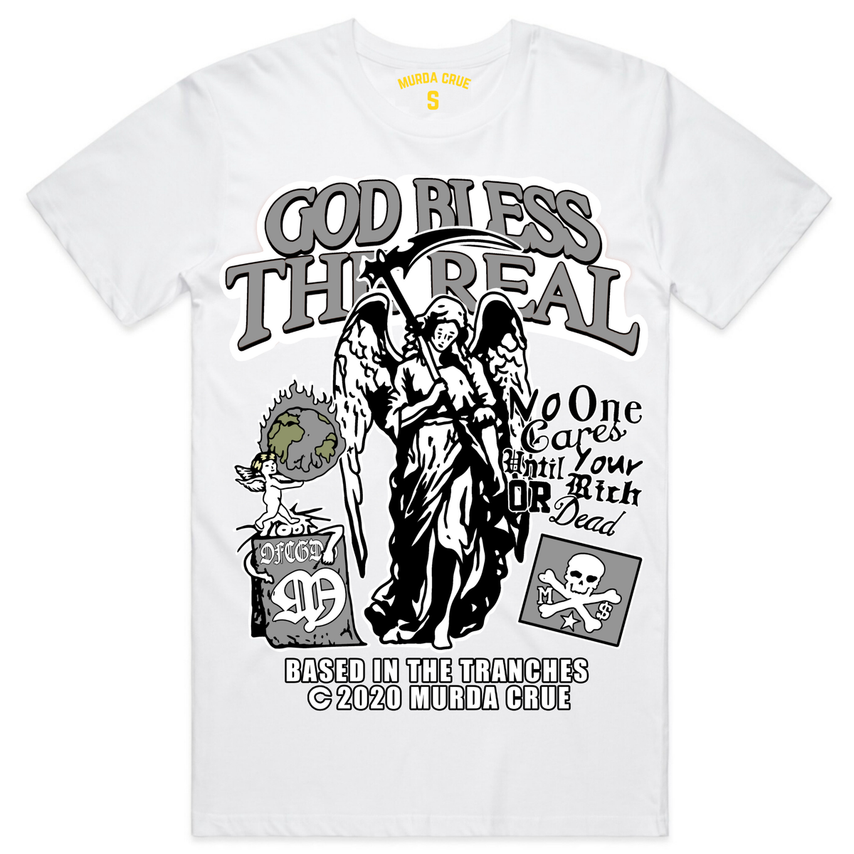 Murda Crue "God Bless" Tee (White)