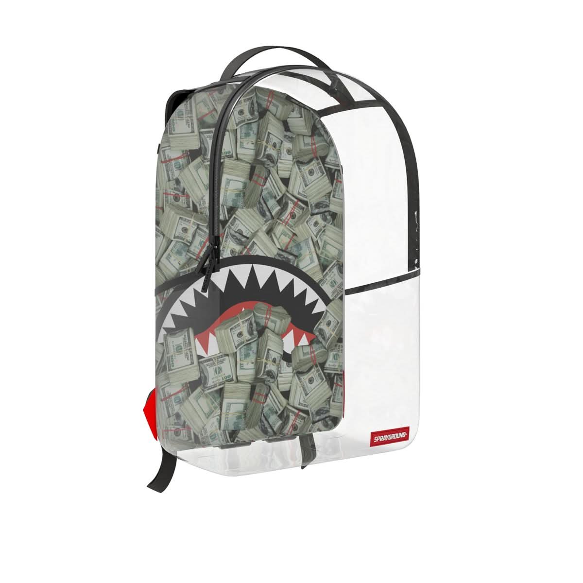 Sprayground “ MONEY PILE  DLX CLEAR BACKPACK"
