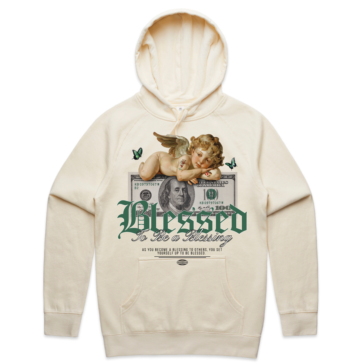 Murda Crue "Blessed" Hoodie (Cream)