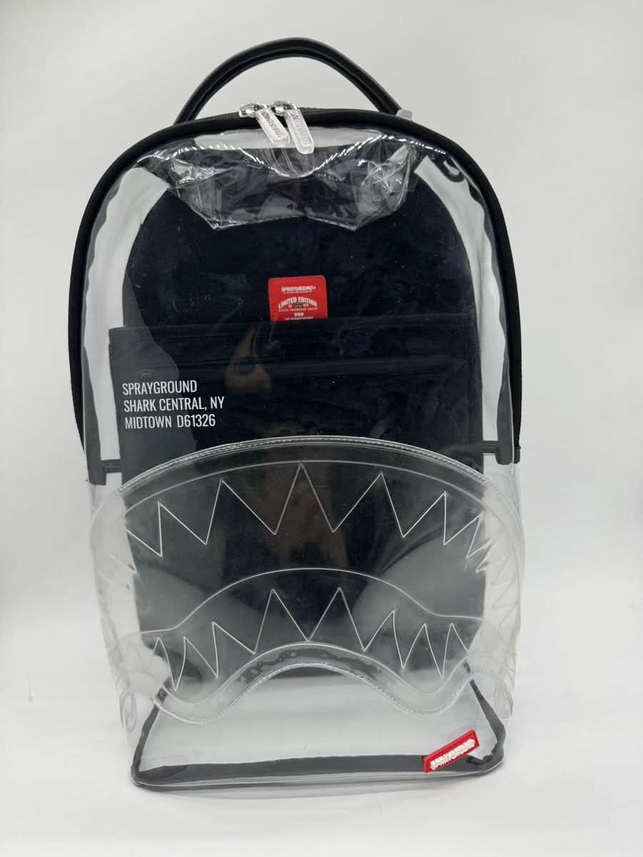 Sprayground “SHARK CENTRAL CLEAR DLXSV BACKPACK" (BLACK BACKPANEL)
