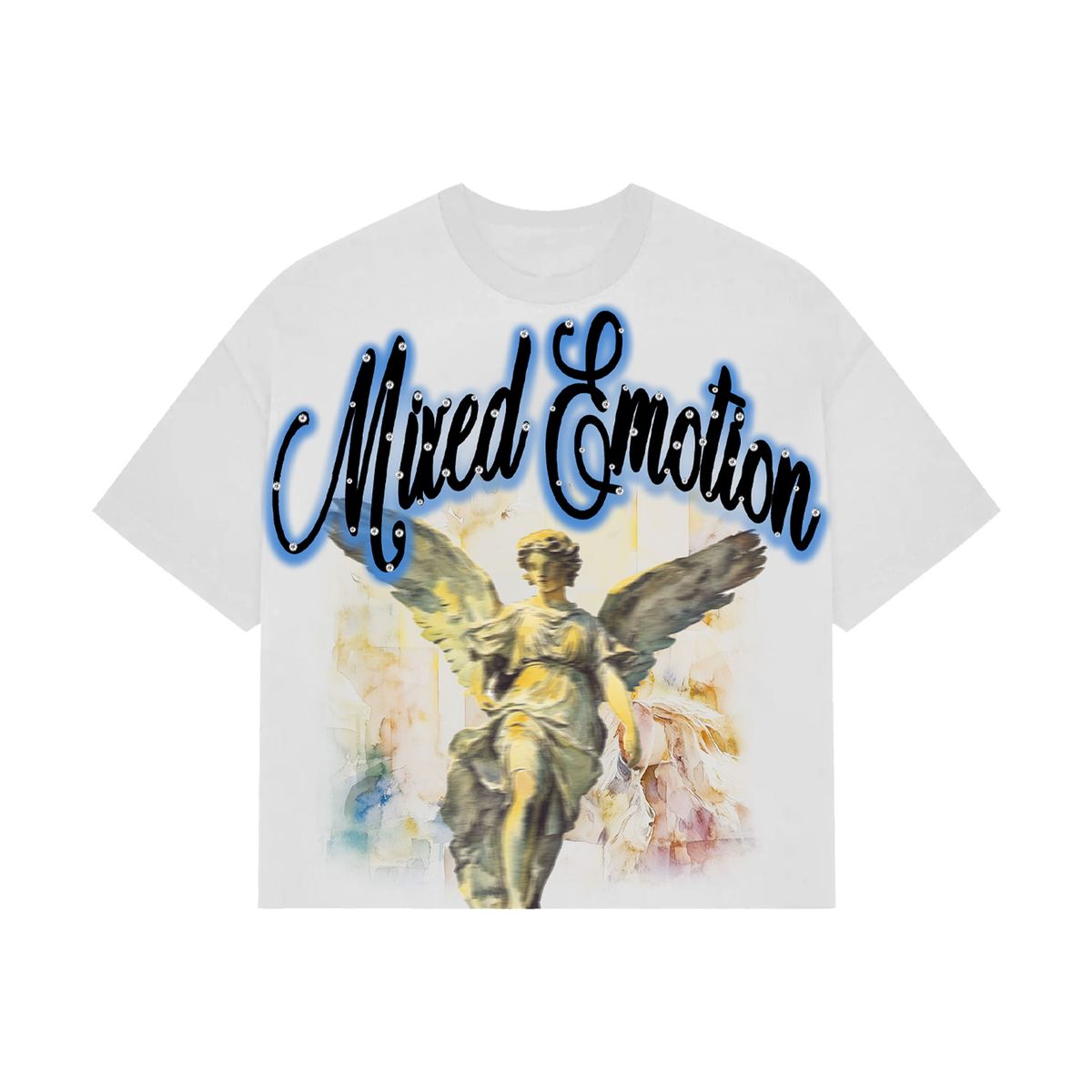 Mixed Emotion “Blue Rhinestone" Cropped shirt