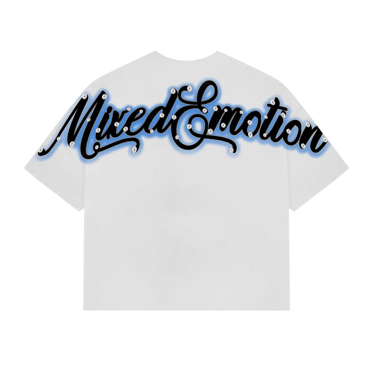Mixed Emotion “Blue Rhinestone" Cropped shirt