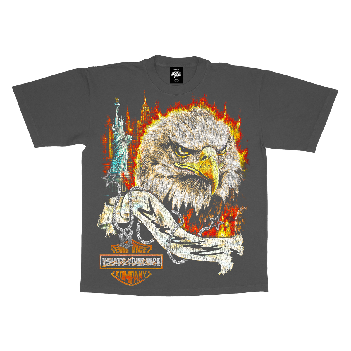 Evil Vice "Flaming Eagle" Tee