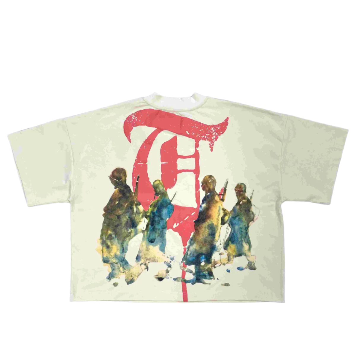 Trnchs "SHALABY'S" Cream Crop Tee