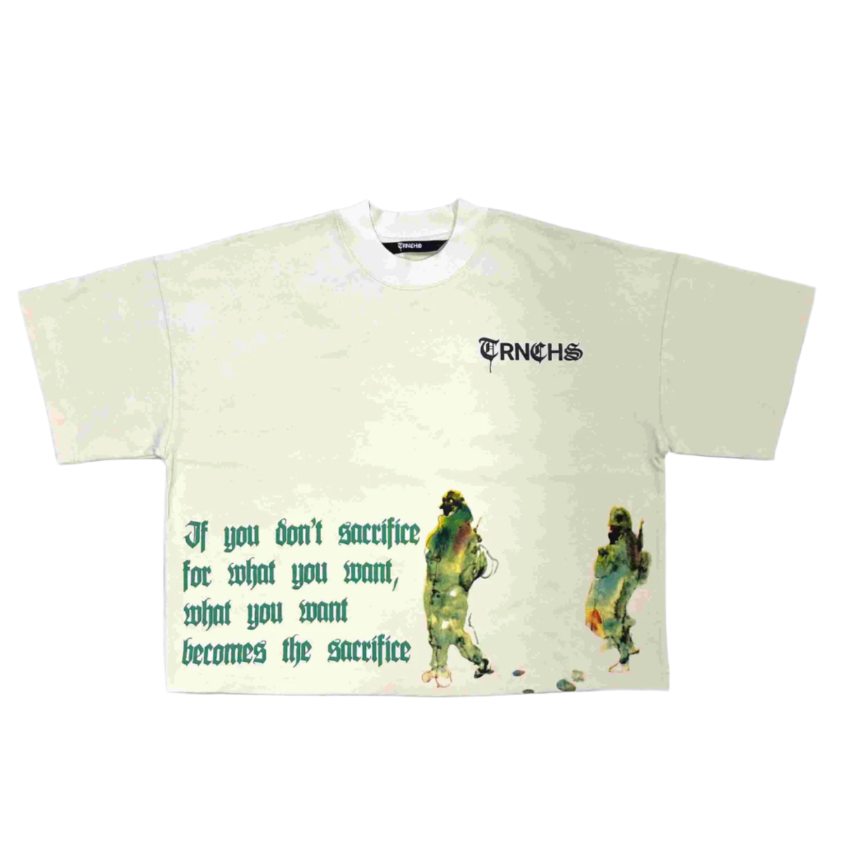 Trnchs "SHALABY'S" Cream Crop Tee