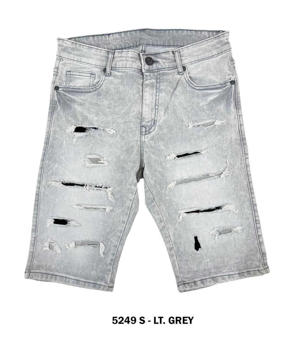 Focus Jeans "Rip And Repair Grey Wash" Jorts