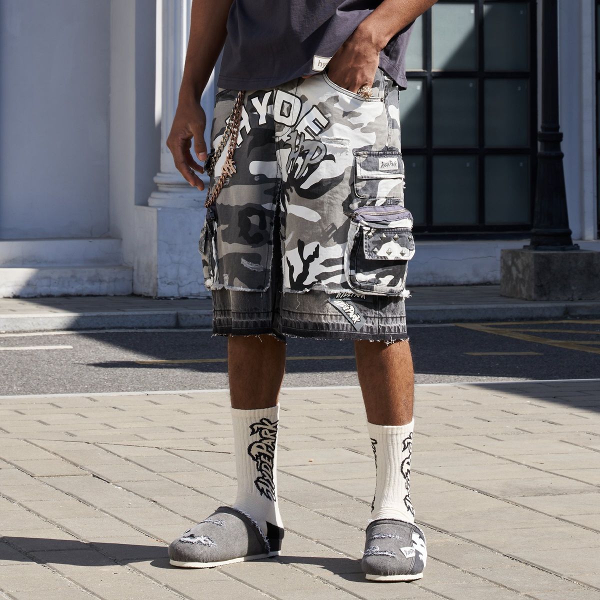 Hyde Park "Studded Park Camo " Jorts