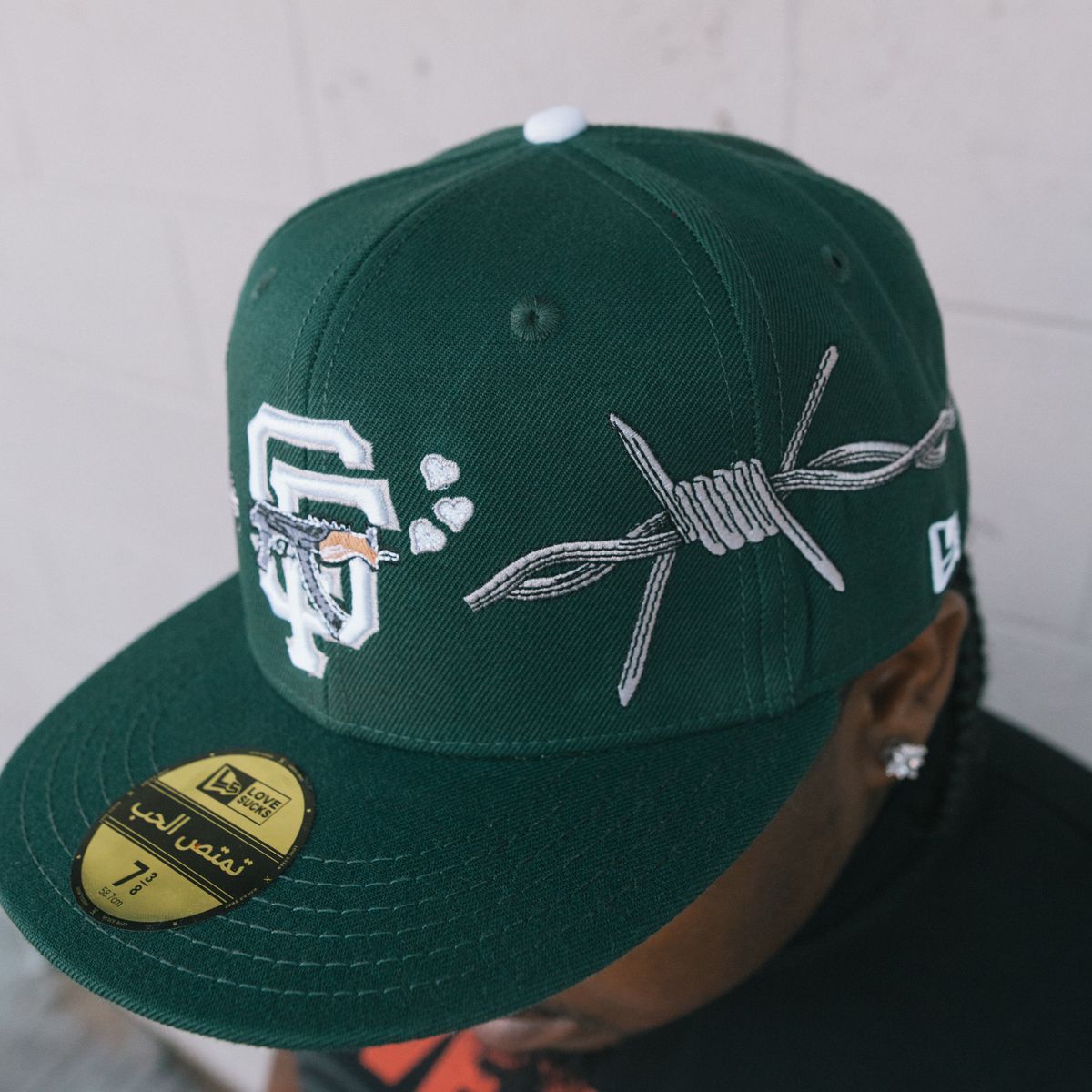 Love Sucks Barbwire Fitted "Green"