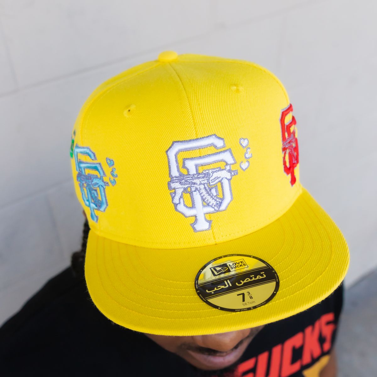 Love Sucks Barbwire Fitted "Yellow Multi Logo"
