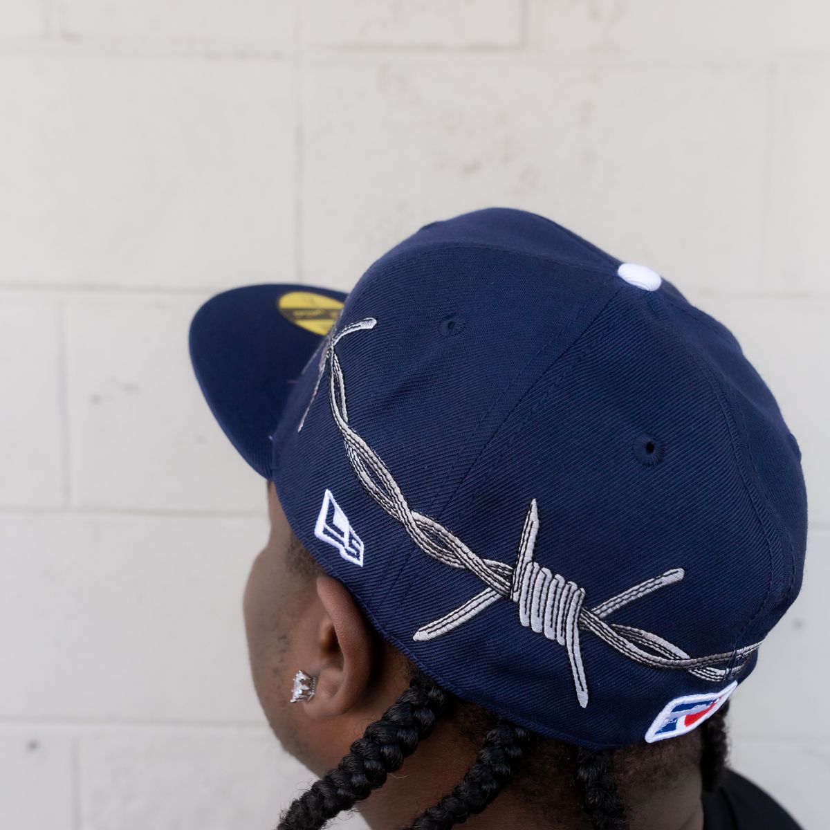 Love Sucks Barbwire Fitted "Navy Blue"