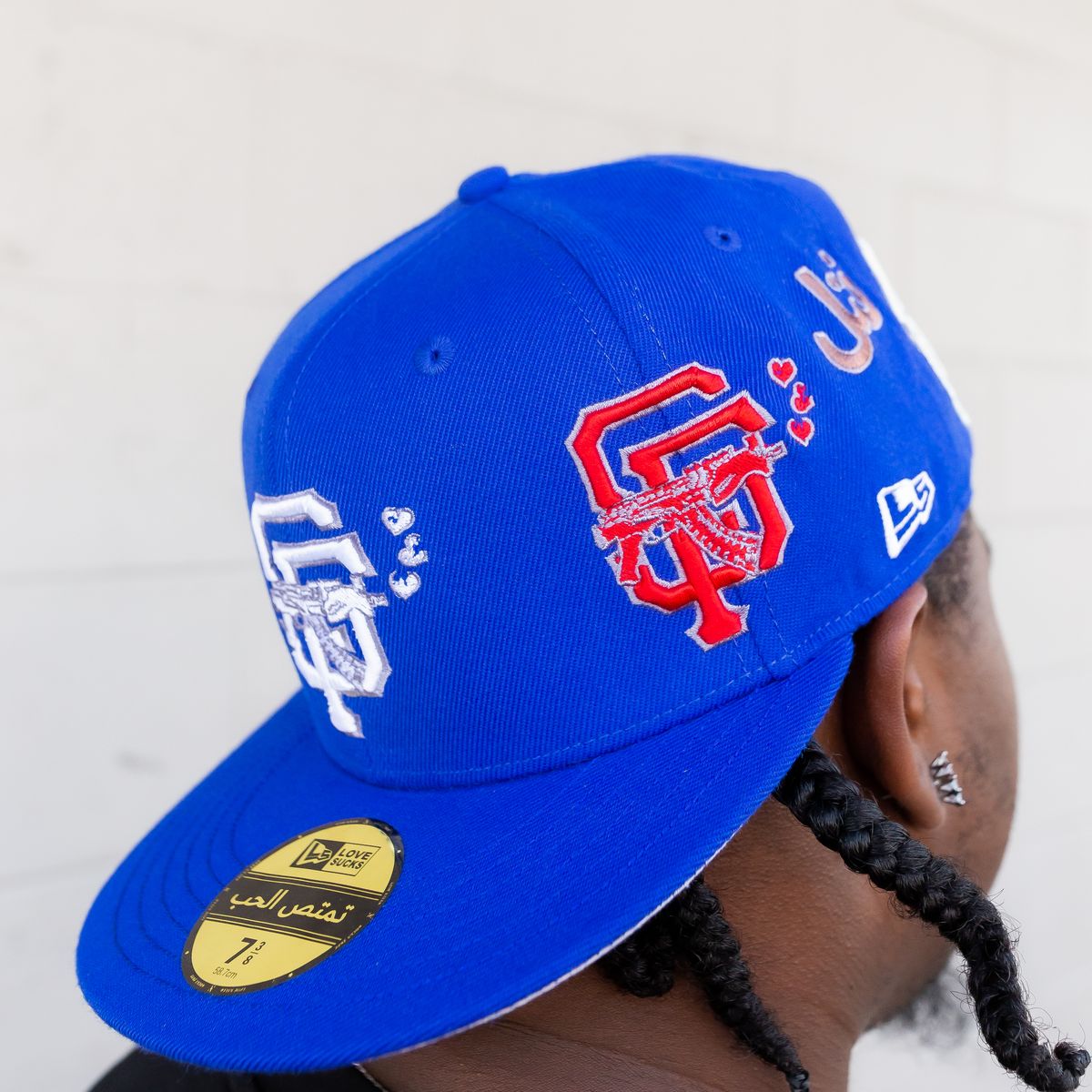 Love Sucks Barbwire Fitted "Blue Multi Logo"
